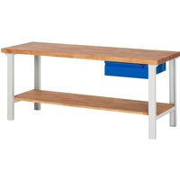 Steinbock® Werkbank, mit Schublade u. Ablageboden, HxBxT 840 x 2.000 x 700 mm, RAL 7035/5010 von Steinbock®