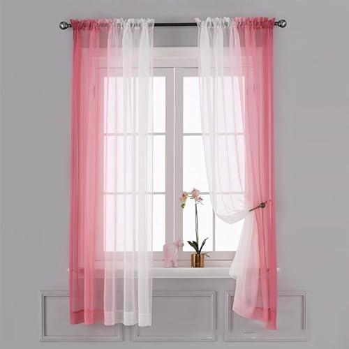 Devola Farbverlauf Vorhang Transparente Voile Gardinen Moderne Dekoschal mit Stangendurchzug Fensterschal Tür Gardine Küchenvorhang Balkongardine BxH 132x214cm Rosa 2 Stück Devola Farbverlauf Vorhang Transparente Voile Gardinen Moderne Dekoschal mit Stangendurchzug Fensterschal Tür Gardine Küchenvorhang Balkongardine BxH 132x214cm Rosa 2 Stück von Fuer