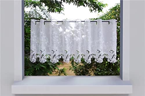Devola Transparent Voile Scheibengardine feinem Blumenmuster Besticke Bistrogardinen Moderne Fenstergardinen Kurzstores Küchengardine Panneaux mit gebogter Kante HxB 60x150cm Weiß 1er Pack Devola Transparent Voile Scheibengardine feinem Blumenmuster Besticke Bistrogardinen Moderne Fenstergardinen Kurzstores Küchengardine Panneaux mit gebogter Kante HxB 60x150cm Weiß 1er Pack von Fuer