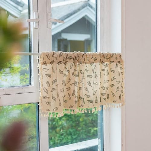 Devola Vorhänge im Amerikanische Landhausstil Blättermuster Scheibengardine Halbtransparente Bistrogardine mit Quaste Leinenoptik Kurzgardine Landhaus Küchengardine HxB 180x150cm Beige 1er Pack Devola Vorhänge im Amerikanische Landhausstil Blättermuster Scheibengardine Halbtransparente Bistrogardine mit Quaste Leinenoptik Kurzgardine Landhaus Küchengardine HxB 180x150cm Beige 1er Pack von Fuer