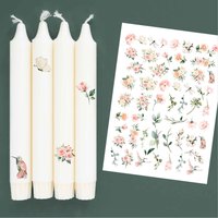 Din A4 - Kerzen-Tattoofolie Aquarell Blumen Für Kerzen/Keramik 159 von FuerSelbermacher