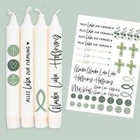 Din A4 - Kerzen-Tattoofolie Firmung Schlicht Salbeigrün Für Kerzen/Keramik 367 Din A4 - Kerzen-Tattoofolie Firmung Schlicht Salbeigrün Für Kerzen/Keramik 367 von FuerSelbermacher