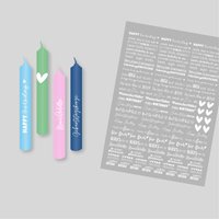 Din A4 - Tattoofolie Geburtstag Weiß Fuer Geburtstagskerzen/Keramik Weiss003 von FuerSelbermacher