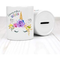 Keramik-Spardose - Saving Up For A Unicorn Spar379 von FuerSelbermacher