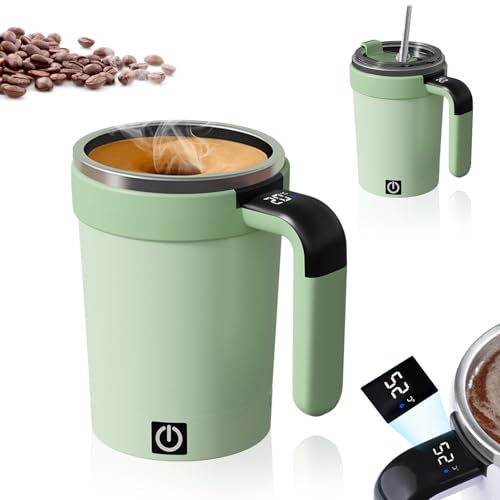 380ml Selbstrührende Tasse, Kaffeerührbecher, Automatischer Magnetischer Rührbecher, Selbstrührende Kaffeetasse, Selbstrührender Becher Für Kaffee, Tee, Milchshake(Grün) von Fuerdich