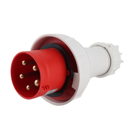 CEE Stecker, Camping Stecker, 5 Polig 220-415V 63A 6h IP67, Rot Starkstrom Adapter for Caravan Wohnmobil Wohnwagen Leistungsanschluss, 035 CEE Stecker, Camping Stecker, 5 Polig 220-415V 63A 6h IP67, Rot Starkstrom Adapter for Caravan Wohnmobil Wohnwagen Leistungsanschluss, 035 von Fuerdich