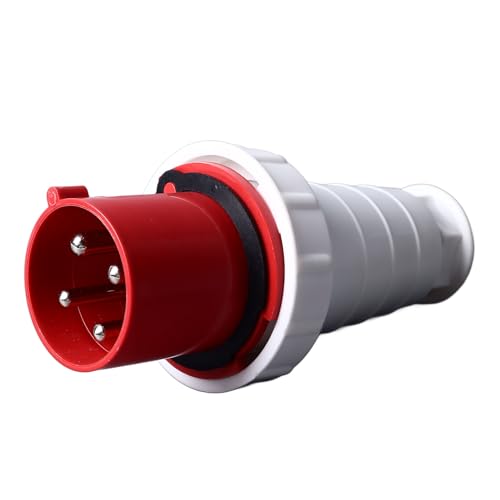 CEE Stecker Steckdose, Camping Stecker, 4 Polig 380~415V 63A IP67, Rot Starkstrom Steckdose Adapter for Caravan Wohnmobil Wohnwagen Leistungsanschluss (BEM-034) von Fuerdich