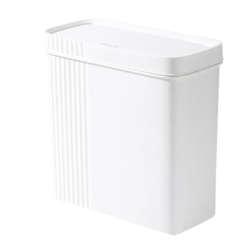 Fuerdich Slim Plastic Trash Can, Small Narrow Garbage Can Push Kitchen Bin mit Deckel Kunststoff Mülleimer Mülltonne Eimer Schwarz Mülleimer Dog Proof Wastebasket Trash Can for Bathroom Fuerdich Slim Plastic Trash Can, Small Narrow Garbage Can Push Kitchen Bin mit Deckel Kunststoff Mülleimer Mülltonne Eimer Schwarz Mülleimer Dog Proof Wastebasket Trash Can for Bathroom von Fuerdich