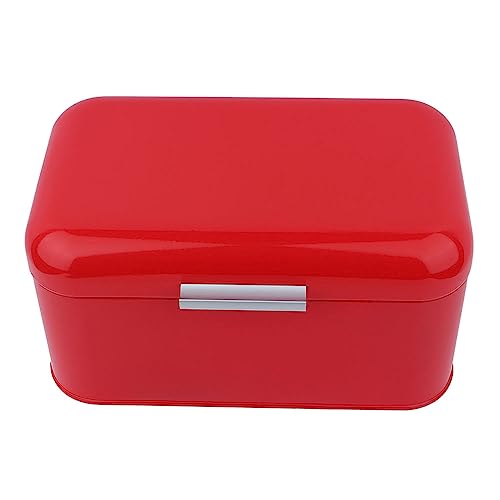 Fuerdich Stilvoller Brotkasten, Brotkasten mit Deckel Retro-Brotbox aus Metall mit Sichtfenster Platzsparende Aufbewahrungsbox Vintage Aufbewahrungsbox für Brot Toast Gebäck Kuchen (Red) von Fuerdich