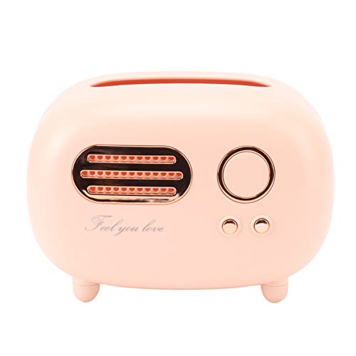 Kosmetiktuchbox, Tücherbox nachfüllbar Retro-Radio-Form-Tissue-Abdeckungsbox Kosmetiktuch-Box-Abdeckungshalter Modischer Niedlicher Retro-Radio-StilKleenex-Box-Halter für Küche (Rosa) von Fuerdich