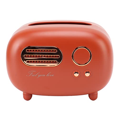 Kosmetiktuchbox, Tücherbox nachfüllbar Retro-Radio-Form-Tissue-Abdeckungsbox Kosmetiktuch-Box-Abdeckungshalter Modischer Niedlicher Retro-Radio-StilKleenex-Box-Halter für Küche (Rot) von Fuerdich