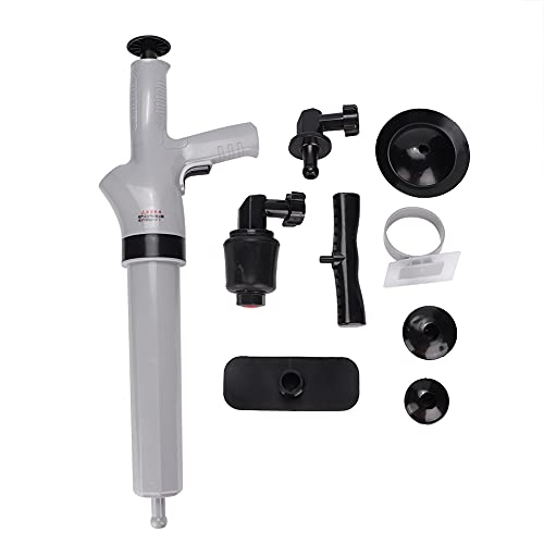 Leistungsstarker Toilettenkolben, Manueller Ablass-Hochdruck-Toilettenbagger Mit Sichtbarem Manometer, Abnehmbarer Abzieherkolben Mit Zwei Griffen Für zu Hause(grau) von Fuerdich