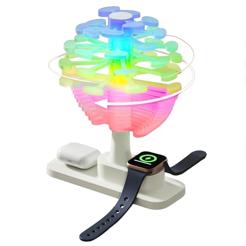 Nachttischlampe mit Ladefunktion, Lampe mit Ladefunktion Wireless Charger 15W, 3 Modi RGB Touch Dimmbar Nachtlicht Drehend Lichtbaum, LED Tischlampe Induktive Ladestation für Nachttisch Schlafzimmer von Fuerdich