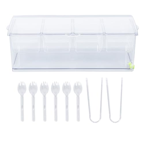 Pizzaballenbox Für Bar Zitronen, Pizzateig Box Mit Deckel Serviertabletts Behälter Mit Deckeln Transparente Gewürzdose Für Obst Oliven Und Cocktail Zutaten Cocktailbar, Kaltes Buff (-3118240083411) von Fuerdich