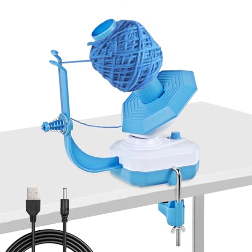 Fuerdich Wollwickler Elektrisch, Wollaufwickler, Wollwickler Garnwickler, Kugelwickler, Wollwickelmaschine Rotierende, Ball Winders Für Garnsammler, Blau von Fuerdich