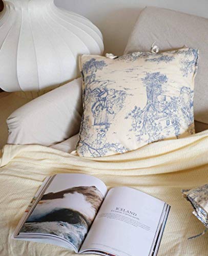 Fuers Leben 2er-Set Kissenbezüge aus Baumwolle mit Aufdruck "Toile de Jouy". von Fuers Leben