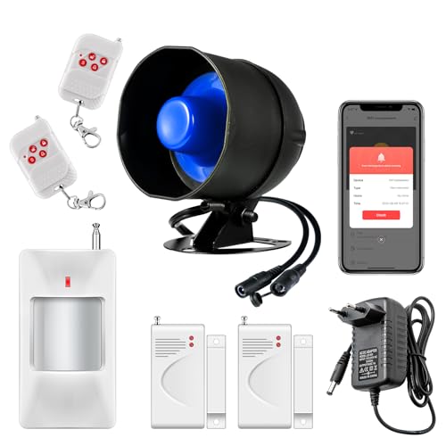 WiFi Alarmanlage Haus 115dB Lautes Sirene 7-teiliges Set Alarmanlage Wohnung mit Fenstersensor und Alarmanlage tür via Echtzeit APP Push, Ring Alarm für Tür Fenster, Wohnmobil,Garage (2.4GHz WiFi) von Fuers