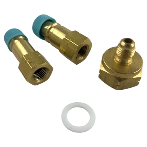 Fürst tools CGS Flaschenanschlußventil für R1234YF Flaschen1/4" SAE M flare rechts x 21,8 FM links und von Fürst tools