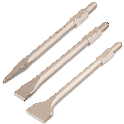 3 tgl. SDS-Hex Meißelsatz 400 mm Spitz Flach Breit Meißel von Fugamo