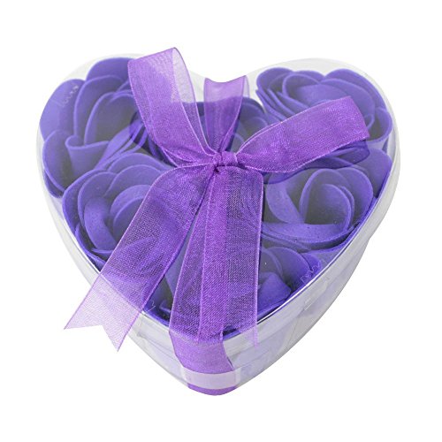 Fuhjythy Bluetenblatt Form Seife Scheibe Rosa mit Einer Box von Fuhjythy