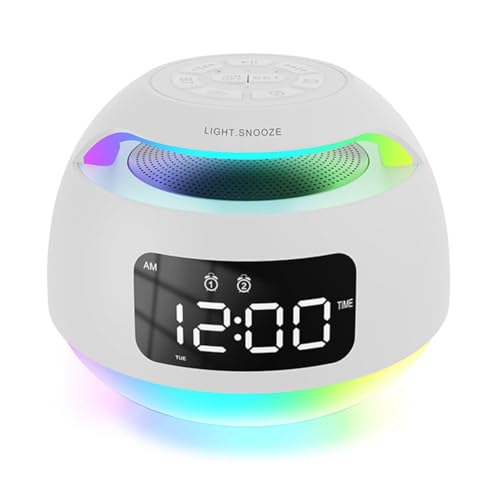 Fuhjythy Tragbarer LED-Radiowecker, RGB-Radioempfänger mit Buntem Licht, Kabelloser Bluetooth-Lautsprecher mit Doppelwecker und Schlummerfunktion, A Fuhjythy Tragbarer LED-Radiowecker, RGB-Radioempfänger mit Buntem Licht, Kabelloser Bluetooth-Lautsprecher mit Doppelwecker und Schlummerfunktion, A von Fuhjythy