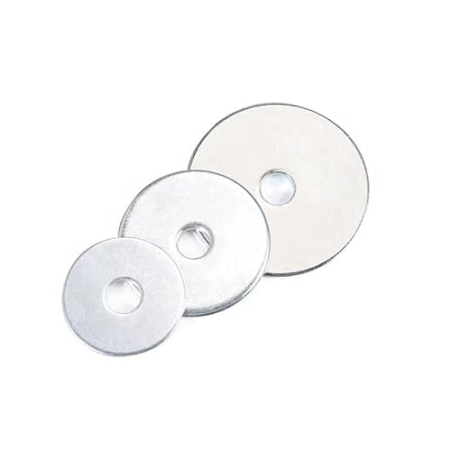 Große Unterlegscheiben Set, M4 Sicherungsscheiben Sortiment Kit, Kohlenstoffstahl Penny Unterlegscheiben, Reparatur Runde Metall Chrom Unterlegscheibe für Schrauben M4x9x0.8mm von Fuikupe
