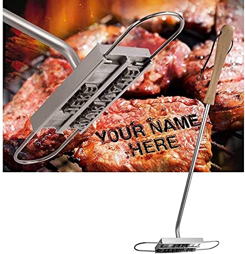 Jasni BBQ Brandeisen – Barbecue Grill Brandeisen mit 55 austauschbaren Buchstaben, Holzgriff, Grillzubehör, Grillutensilien zum Branding von Steaks, Burgern, Hühnchen, Fleisch von Fujia