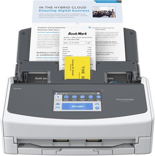 iX1600 ScanSnap Scanner (White) - A4, A5, A6, B5, B6, Visitenkarte, Postkarte, Letter, Legal und Benutzerdefiniert, Duplex, Wi-Fi, USB3.2, (40 Seiten/80 Bilder/Min) mit ADF, White, ADF, 40 ppm von ScanSnap
