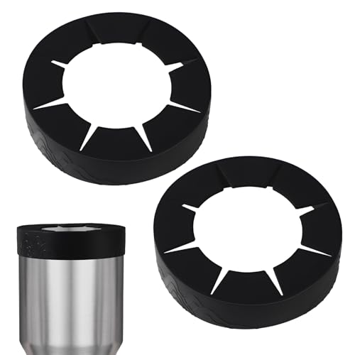 2 x Kaffee-Silikonring, wiederverwendbare Silikonhülle für 850 ml Trinkbecher, kompatibel mit Yeti RTIC BJPKPK Eisgetränkebecher, Zubehör für kalte Getränke (schwarz) von Fukaisu