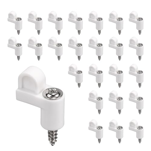 24 Stück 3/8 Zoll Nylon Fenstergitterclips mit Schrauben, Sichere Befestigungen für Druckguss-Türglas Winterfenstergitter Halterclip Zubehör für Sturmfenster-Sturmpaneele (Weiß) von Fukaisu
