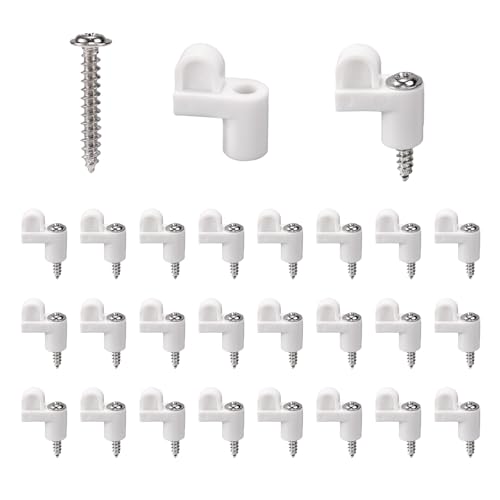 24 Stück Fliegenguss-Tür-Clips, 3/8 Zoll, Kunststoff-Druckguss-Fenster-Clips mit 24 Schrauben, Winterfenster, Halter-Clip, Zubehör für Sturmfenster, Sturmpaneele (weiß) von Fukaisu