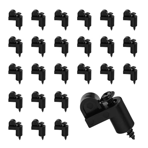 25stk 3/8 Zoll Nylon Fensterrahmen Clips mit Schrauben, Robuste Sichere Befestigungen für Versetzte Sturmscheiben Sturmplatten und Fensterrahmen Klammerhalter Hardware (Schwarz) von Fukaisu