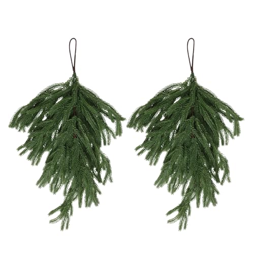 2stk Künstliche Weihnachtsgirlande in Tropfenform, 170cm Lang Weihnachtliches Norfolk-Kunstgrün Ideale Dekoration für Haustür Wand Kamin Drinnen und Draußen 2stk Künstliche Weihnachtsgirlande in Tropfenform, 170cm Lang Weihnachtliches Norfolk-Kunstgrün Ideale Dekoration für Haustür Wand Kamin Drinnen und Draußen von Fukaisu