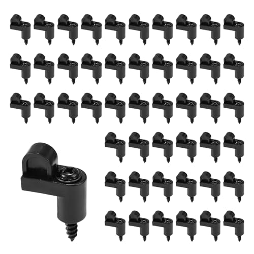 48stk 3/8 Zoll Fenstergitter-Clips mit Schrauben, Langlebige Nylon Druckguss-Türglas-Sicherungsverschlüsse Winter Fenstergitter-Halterungsclip für Sturmfenster Sturmpaneele Hardware (Schwarz) von Fukaisu