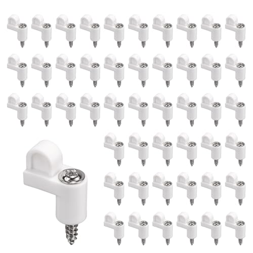 48stk 3/8 Zoll Fenstergitter-Clips mit Schrauben, Langlebige Nylon Druckguss-Türglas-Sicherungsverschlüsse Winter Fenstergitter-Halterungsclip für Sturmfenster Sturmpaneele Hardware (Weiß) von Fukaisu