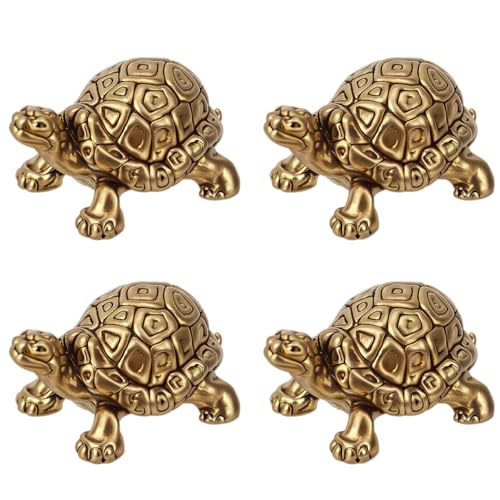 Fukaisu 4stk Mini Schildkrötenförmige Kupfer-Badeplatten-Dekorationen, Kupfer Vogelbad-Reinigungsscheibe Dekorativer Vogelbad-Reiniger Universell Passend für Outdoor-Vogelbäder & Schalen von Fukaisu