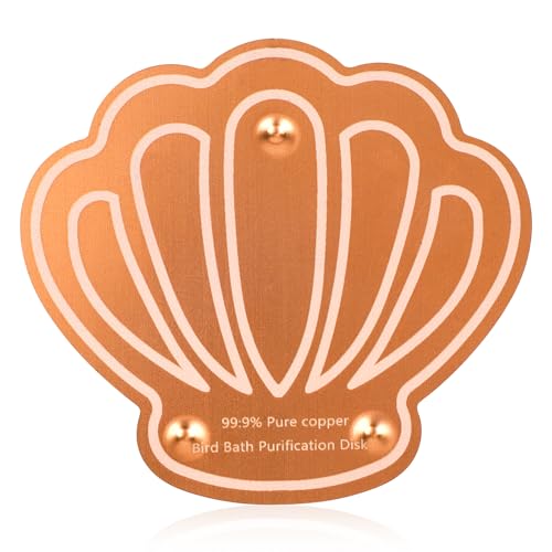 Fukaisu Vogelbadscheibe aus Reinem Kupfer, Kupferreinigung Reiniger mit Dreipunkt Unterstützung Ganzjährige Wasserreinigung für Vogelbäder und Näpfe im Freien von Fukaisu
