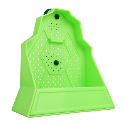 Große Kapazität Reptilien Fütterungsbox, Fluchtgeschützt Reptilien-Eckjagdschale mit Saugnäpfen Wandmontiert Fütterungsbox Insekten für Eidechsen Geckos Chamäleons & Frösche (Grün) von Fukaisu