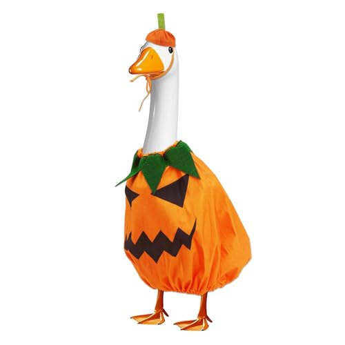 Halloween-Gans-Outfit, gruseliges Kleidungsset für 58,4 cm Veranda-Gans-Dekoration, lustige Outdoor-Garten, Rasen, Hof, Terrasse, Statue, Kunst (Kürbis-Stil) von Fukaisu