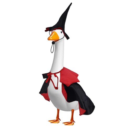 Halloween-Gans-Outfit, gruseliges Kleidungsset für 58,4 cm Veranda-Gans-Dekoration, lustige Outdoor-Garten-Rasen-Hof-Terrassenstatue, Kunst (Vampir-Stil) von Fukaisu