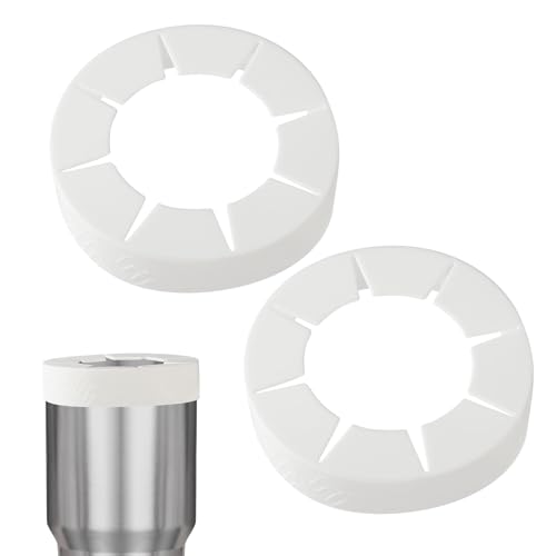 Kaffee-Silikonring, wiederverwendbare Silikonhülle für 850 ml Trinkbecher, kompatibel mit Yeti RTIC BJPKPK Kaltgetränkebecher, Zubehör für Trinkbecher, Weiß, 2 Stück von Fukaisu
