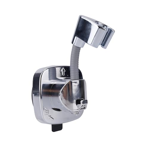 Saugnapf-Handbrausehalter, verstellbarer Duschstabhalter mit starker Saugdichtung, abnehmbar, kein Bohren, Wandhalterung für Badezimmer, passend für die meisten Sprühgeräte (Silber) von Fukaisu