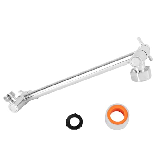 Verstellbarer Duschkopf-Verlängerungsarm, 27,9 cm Duscharmverlängerung mit Kontermutter, universeller G1/2-Stecker auf Buchse, auslaufsicheres Design für feste und handliche Duschköpfe von Fukaisu
