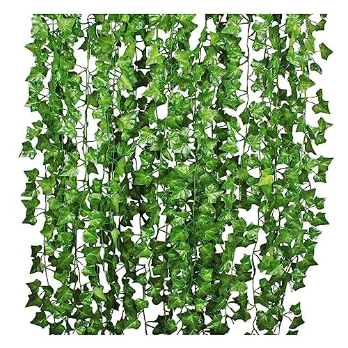 Artificial Ivy Garland | Fake Vines for Room and Garden Wall Decoration for Indoor Outdoor Use | Artificial Plant Hanging for Garden Wedding Party Wall Decoration | Pack of 12, 210 cm Length. von Fukamou