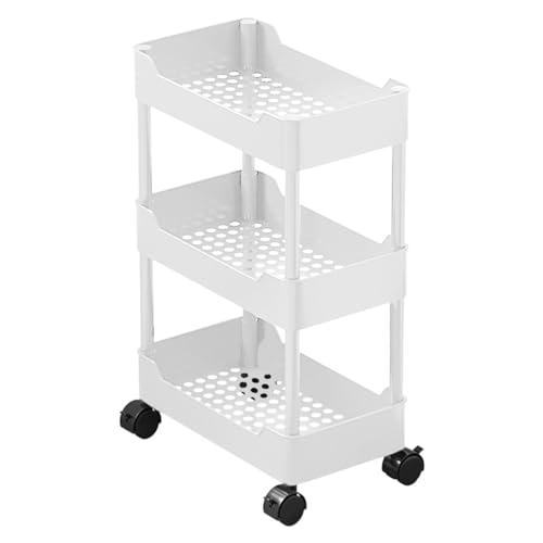 Aufbewahrungswagen Auf Rädern | Mehrstufiges, Schlankes Trolley-Utility-Organizer-Regal - Rollwagen Für Die Aufbewahrung Und Organisation Zu Hause, Mobiles Regal Für Schlafzimmer, Wohnzimmer, von Fukamou