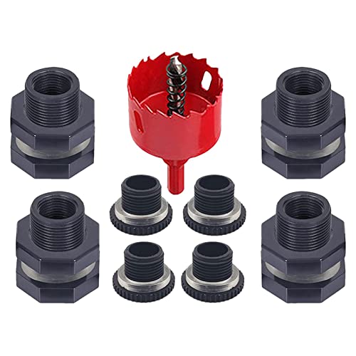 Fassanschluss Set, 3/4 Inch PVC Schlauchanschluß Kit Mit Steckern Und Lochsäge Werkzeug, Für Regenfass, Wassertonnen von Fukamou