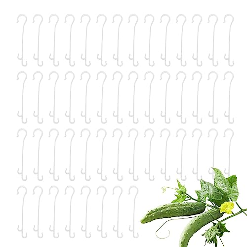 Fukamou 50 Stück Pflanzenstütze Haken | Tomate Unterstützt J Haken | Für Tomaten Gurken Himbeeren Zimmerpflanzen Pflanzenclips von Fukamou