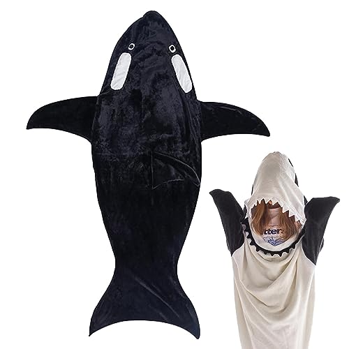 Fukamou Hai Decke Erwachsene Zum Anziehen, Hai Decke Schlafsack Hai Decke Kostü, Tragbare Shark Blanket Hoodie, Geschenk Für Teenager, Erwachsene, Hai-Liebhaber. von Fukamou