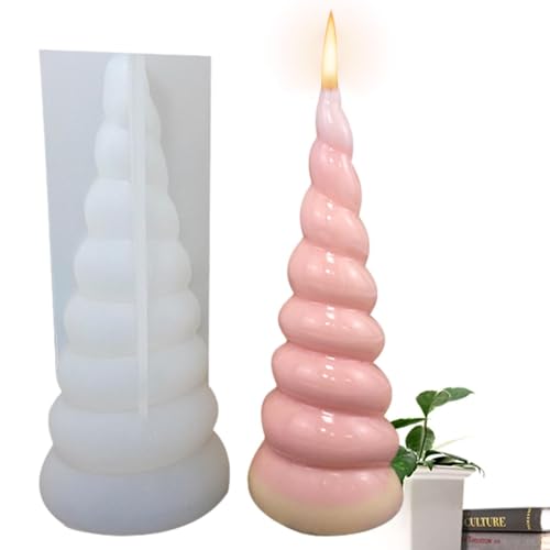 Fukamou Kerzenform Aus Silikon, Konische Geometrische -Kerzenherstellungs-Silikonform Für Frauen, Männer, Abstrakte Gebogene Säule -Tischdekoration Seifenform Für Zuhause, Robust von Fukamou