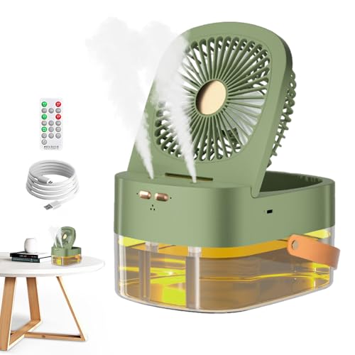 Fukamou Mini-Spray-Wassernebel-Ventilator, Sprühnebel-Ventilator | Tisch-Nebel- Und Sprühventilator,Tragbarer Wassersprühventilator Für- Den Schreibtisch, Feuchtigkeitsspendend, Im Freien, Mister von Fukamou